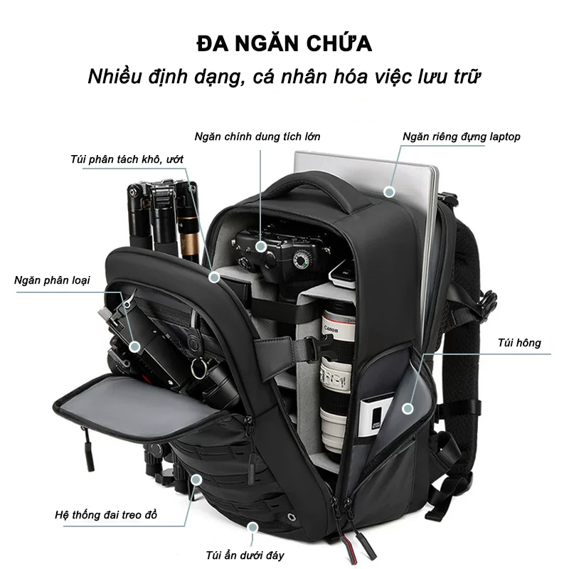 Balo máy ảnh cao cấp Imapro OE7718 - Ảnh 6