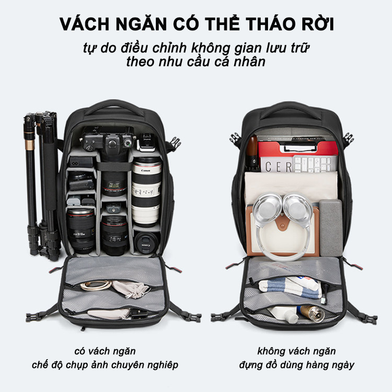 Balo máy ảnh cao cấp Imapro OE7718 - Ảnh 9