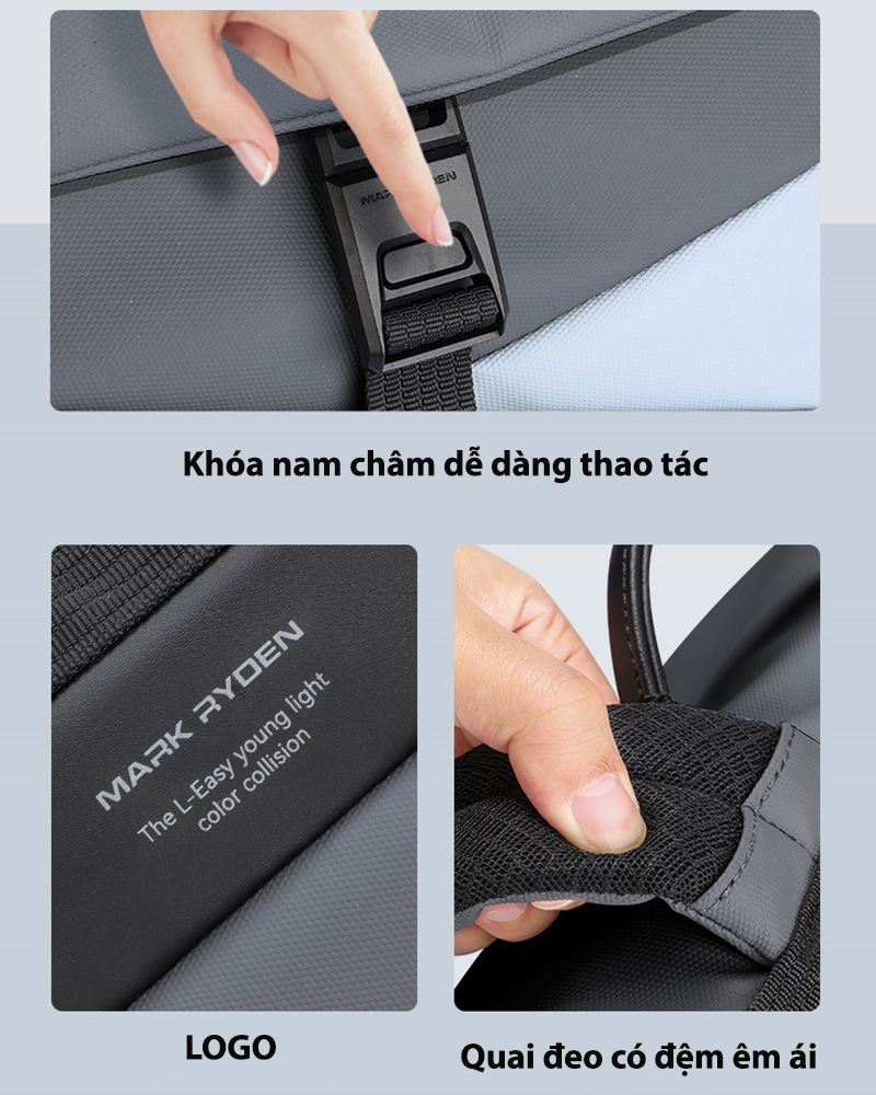Balo nắp gập đựng laptop Mark Ryden MR7802 - Ảnh 10